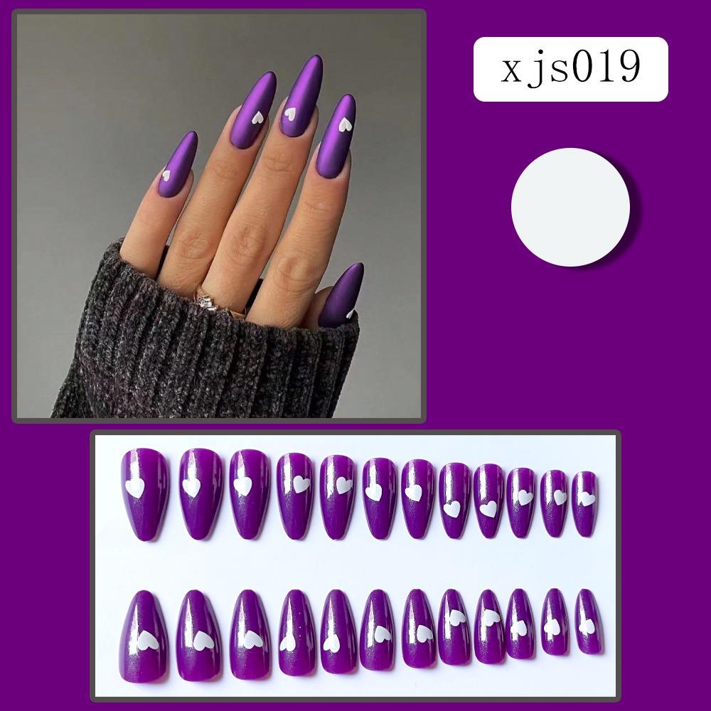 Pointed Head French Fake Nails Wearable Manicure Press On Nails Waterproof Almond False Nail  Women
