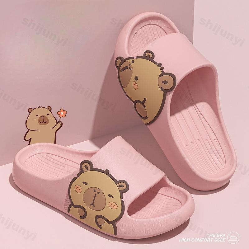 Fashion Capybara Women's Slippers 2025 Fashion Cute Comfortable Home Casual Shoes Non-Slip Bathroom Sandals Cartoon Outdoor Beach Shoes