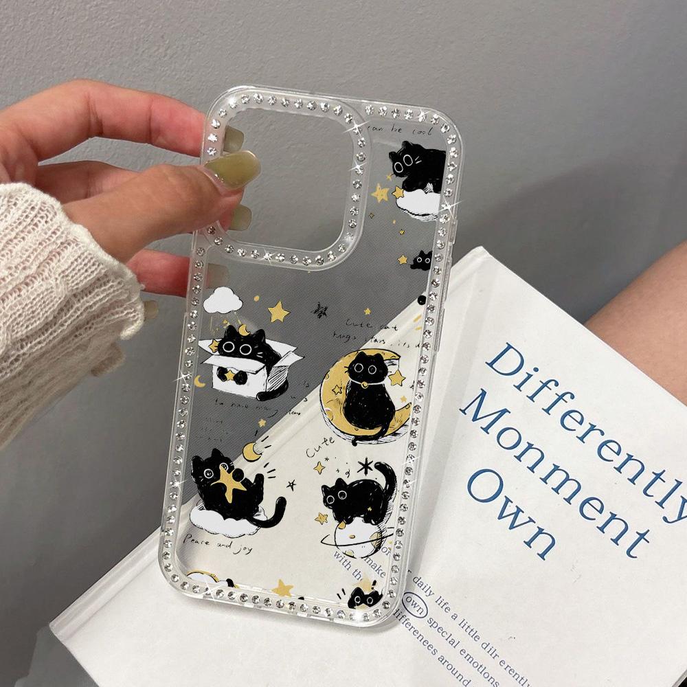 Bracelet Chain Phone Case For iPhone 17 16 15 13 14 for 17Air 17 12 14 16 Pro 17 14 16 Pro Max Sparking Diamond Cute Pattern Hard Cover With Lanyard