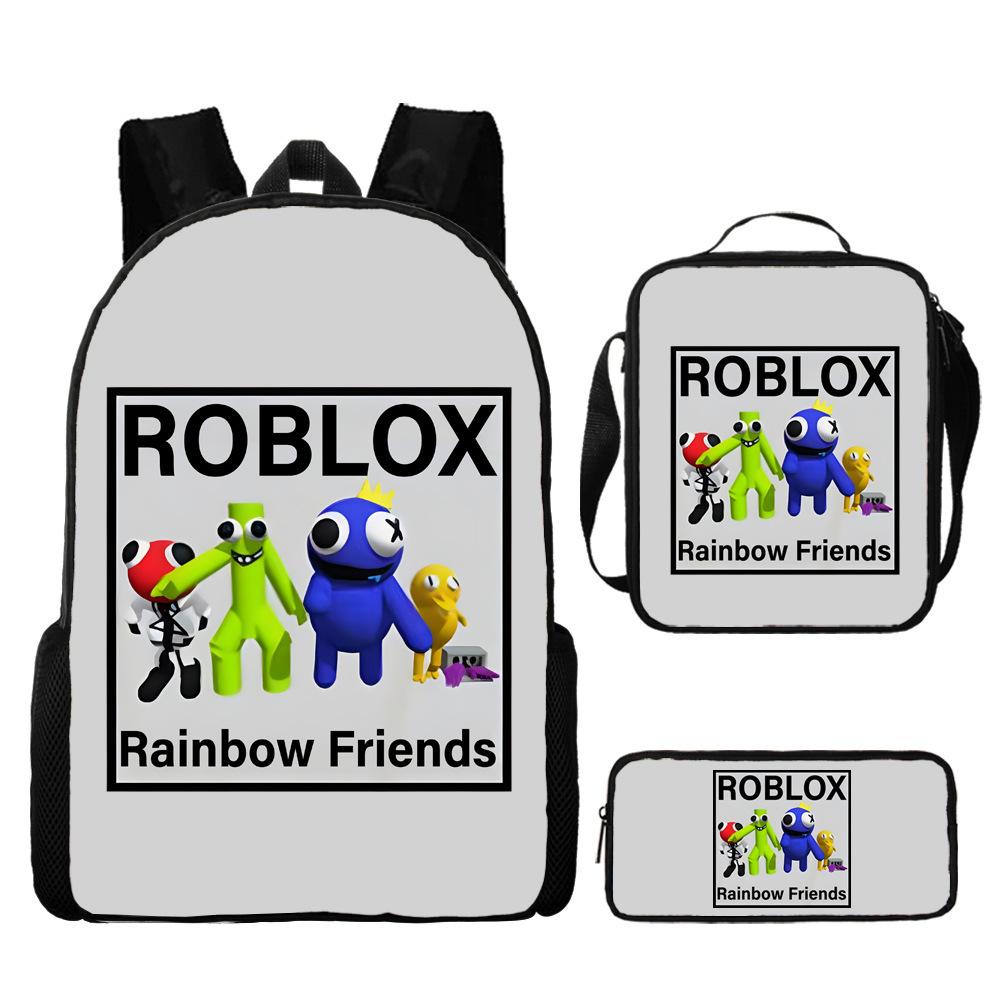 Rainbow Friends Zaino Scolastico Rainbow Friends Zaino Cartone Animato Borsa a Tracolla Astuccio Set da Tre Pezzi