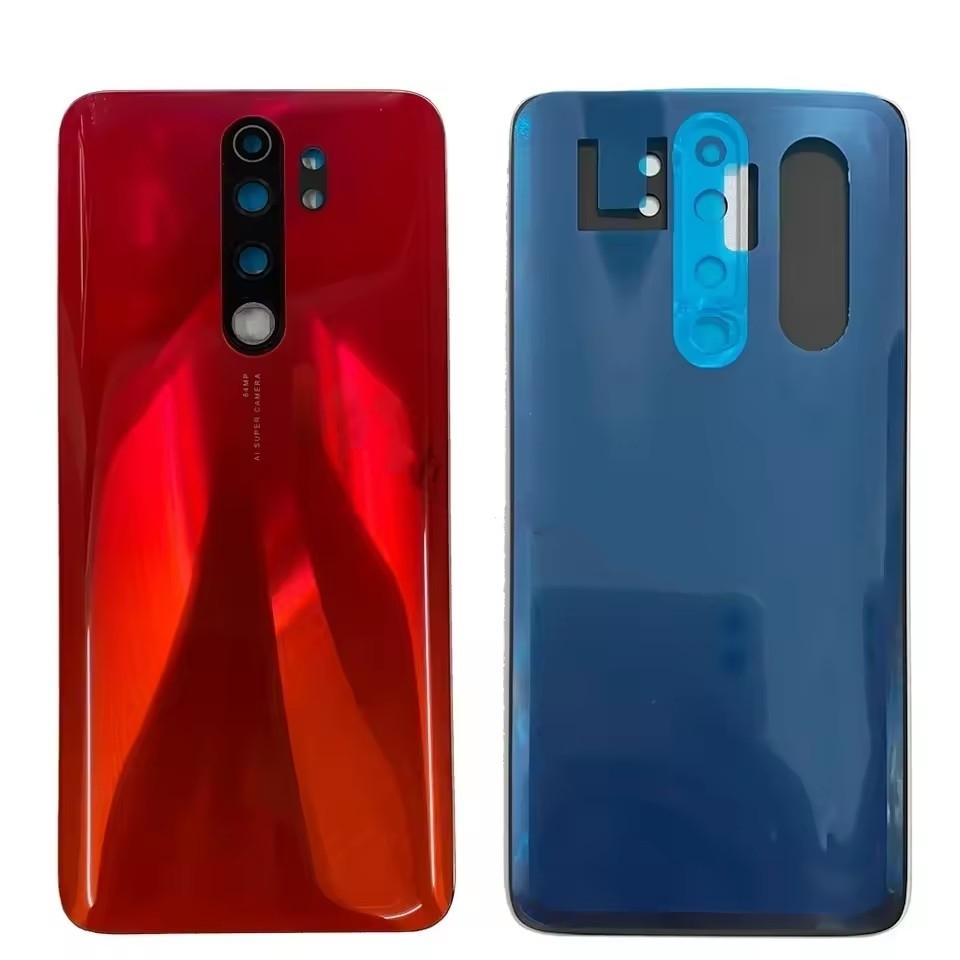 

Крышка аккумулятора для Xiaomi Redmi Note 8 Pro Задняя стеклянная панель Корпус задней крышки со сменным объективом камеры + Наклейка красный