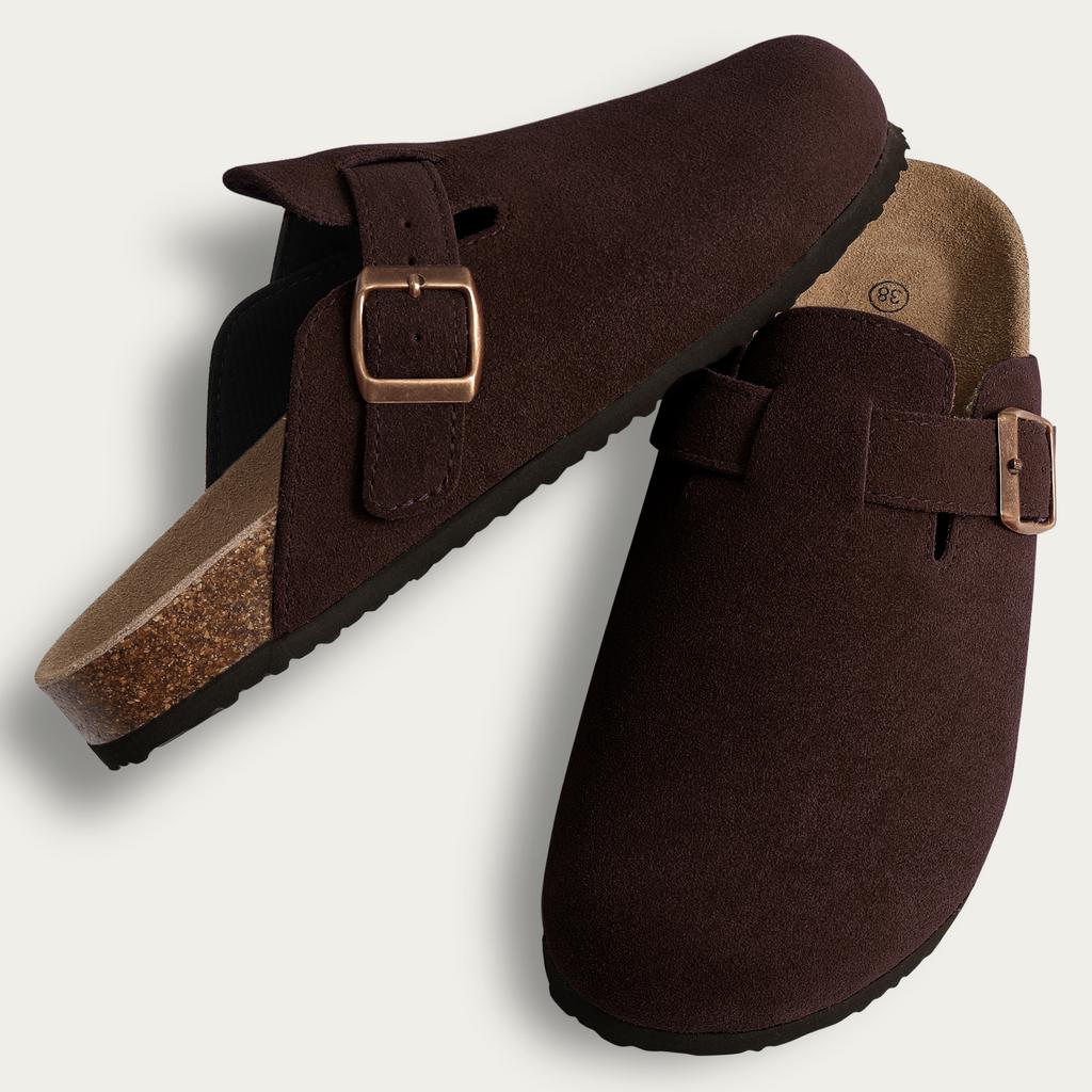Fashion Litfun New Women Clogs For Women Fashion Cork Suede Mules Slipper Classic Cork Antislip For Outdoor Slippers With Arch Support