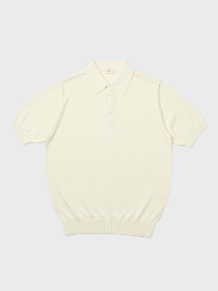 Berno 24Ss Linen Like Polo Knit Ivory L