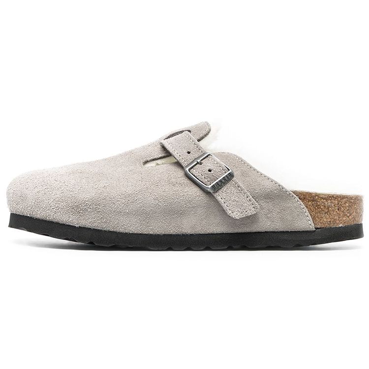 Birkenstock Boston Comfortable Versatile Breathable Non-Slip Closed-Toe Slippers Unisex slippers Gray 1017651BOSTONSTONE
