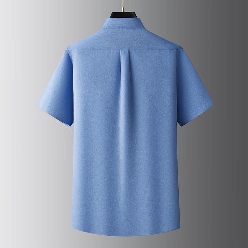 Dibenze Men's Plus Size Lightweight Pure Cotton Short Sleeve Shirt