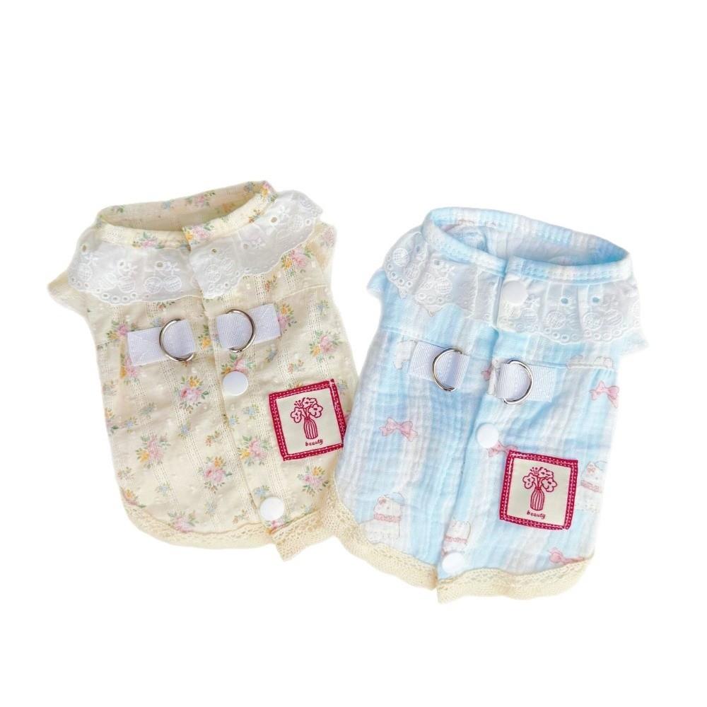Cute Thin Breathable Pet Flying Sleeves Skirt Soft Cotton Dog Cooler Clothes Anti-Shedding Comfortable Puppy Skirt Outdoor