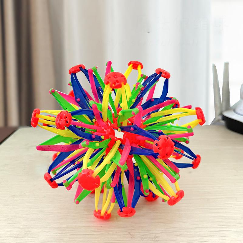 2Pcs Expandable Magic Ball Large Retractable Ball Toy Stress Relief Breathing Ball Colorful Magic Toys Yoga Relaxation Gift