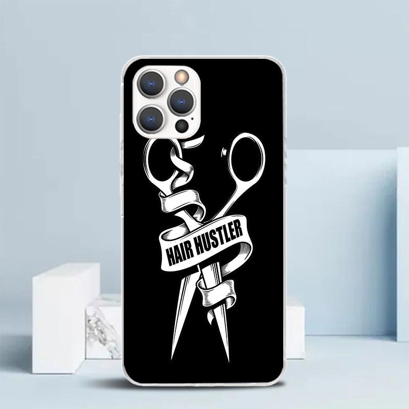 Hair Stylist Scissors Brush Phone Case For IPhone 16 17 Air 16E 15 14 Plus 13 Mini 12 11 Pro Max 7 8 + SE 2020 Soft TPU Back Cov