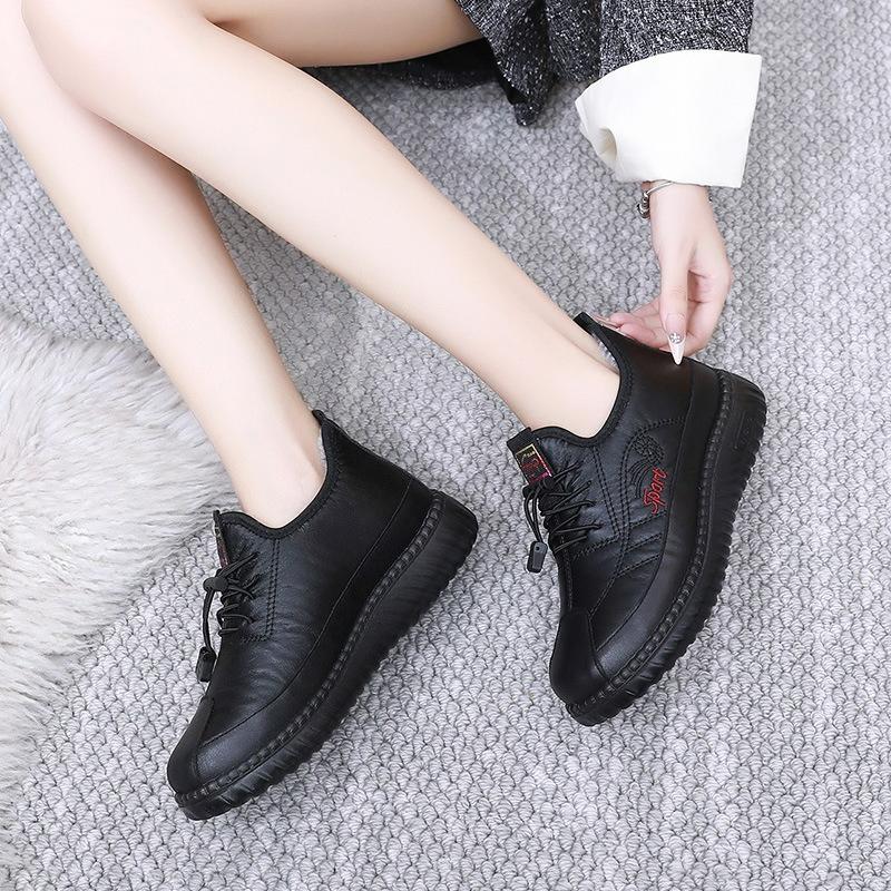 Winter Female Mother Cotton Boots Thickened and Velvet Warm Snow Boots Waterproof and Wear-resistant Lightweight Cotton Shoes Women