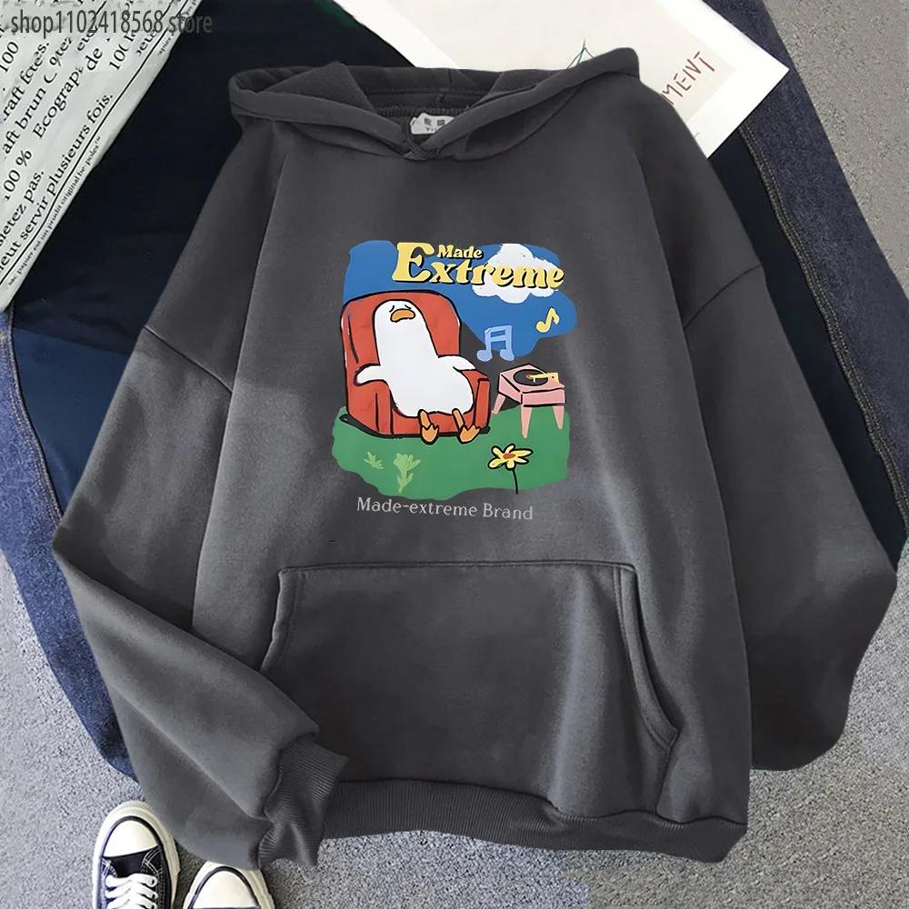 Kawaii Duck Made-extreme Brand Hoodies Cartoon Anime Graphic Sweatshirts Autumn Winter Women Men Clothing Y2k Sudaderas