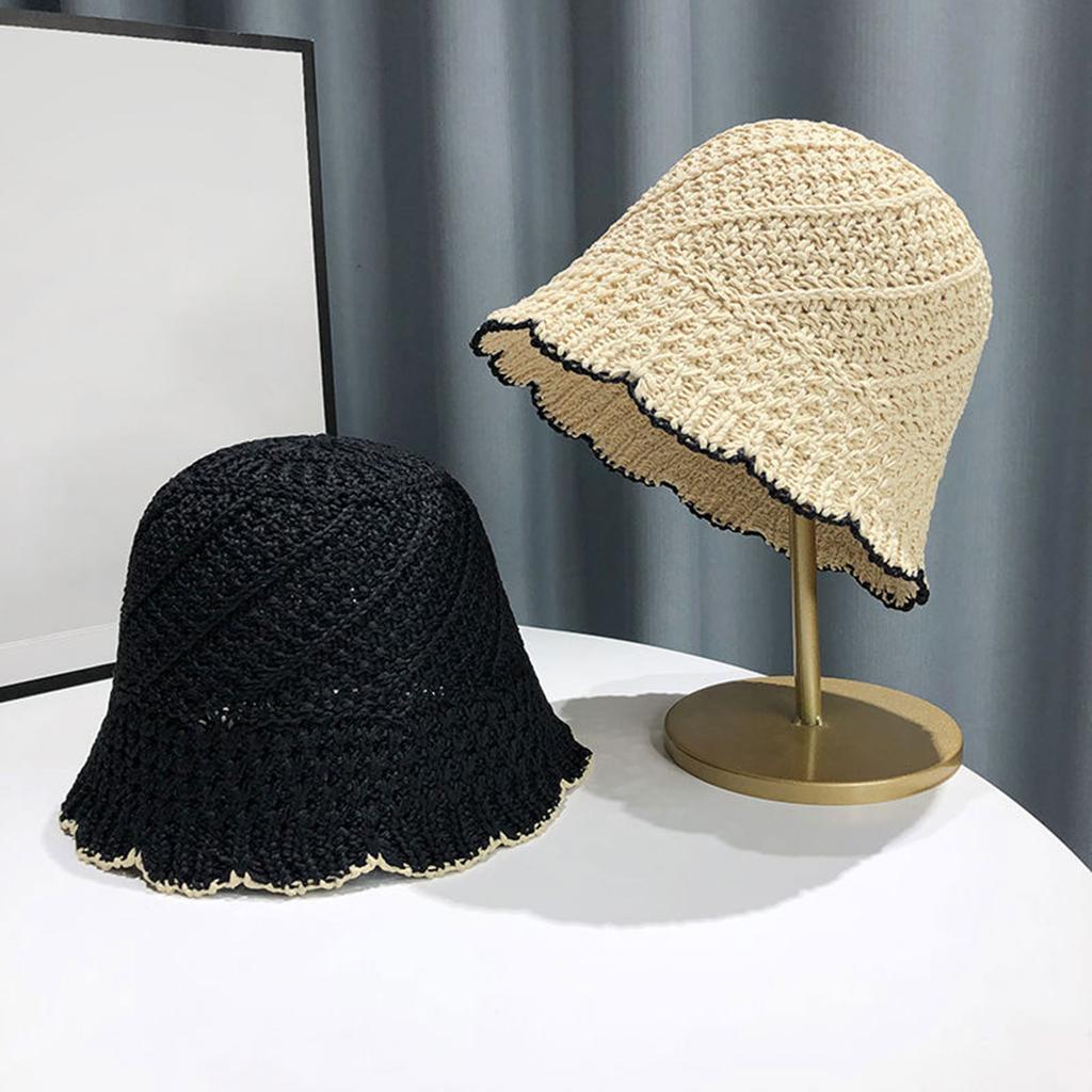 Knit Bucket Hat for Womens Handmade Foldable Floppy Fisherman Hat Knit Hat Fashion Cute Vintage and Casual