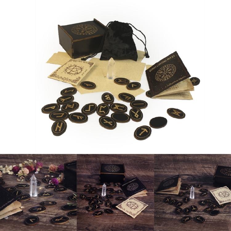Solid Wood Runes for Divinations Witchcrafts Woodcut Oracles of Nordic Mythology