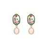 925 Sterling Silver Chinese-Style Enamel and Imitation Jade Dangle Earrings for Women - Retro Niche Design