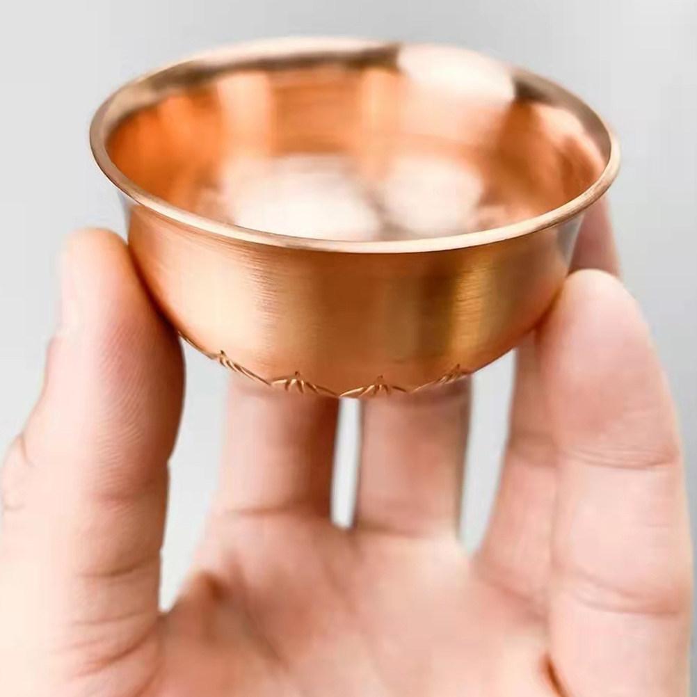 Delicate Golden Purple Copper Offering Cup for Buddhist Worship Multi-Function Metal Cup Exquisite Tabletop Decor Home Supply