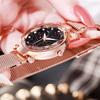 Women Round Bracelet Watch Starry Sky Analog Quartz Wristwatch with Clear Dial for Outside Office Business Meeting