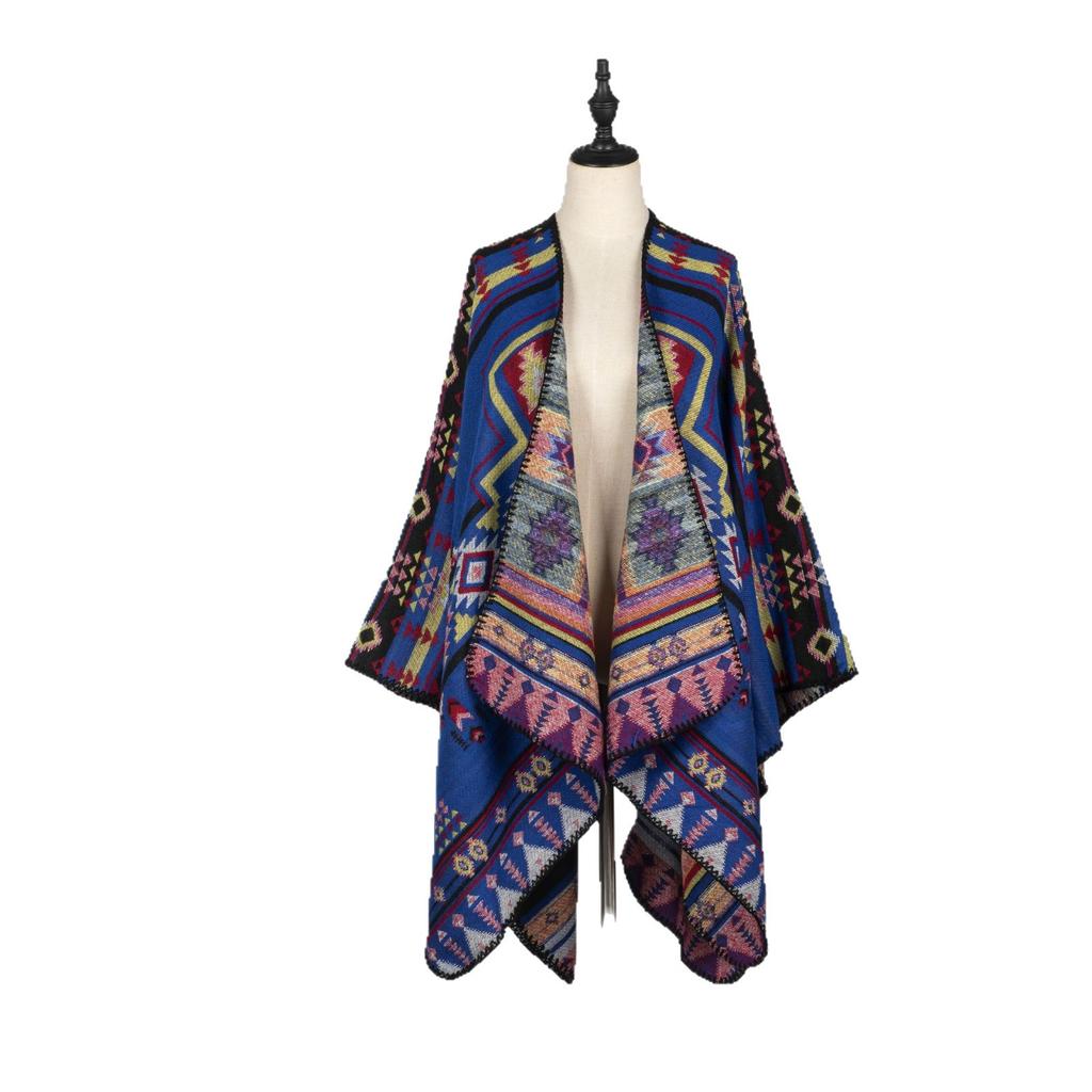 Double-Sided High-End Retro Exotic Ethnic Style Shawl With Women'S Scarf Women'S Simple Warm Cape