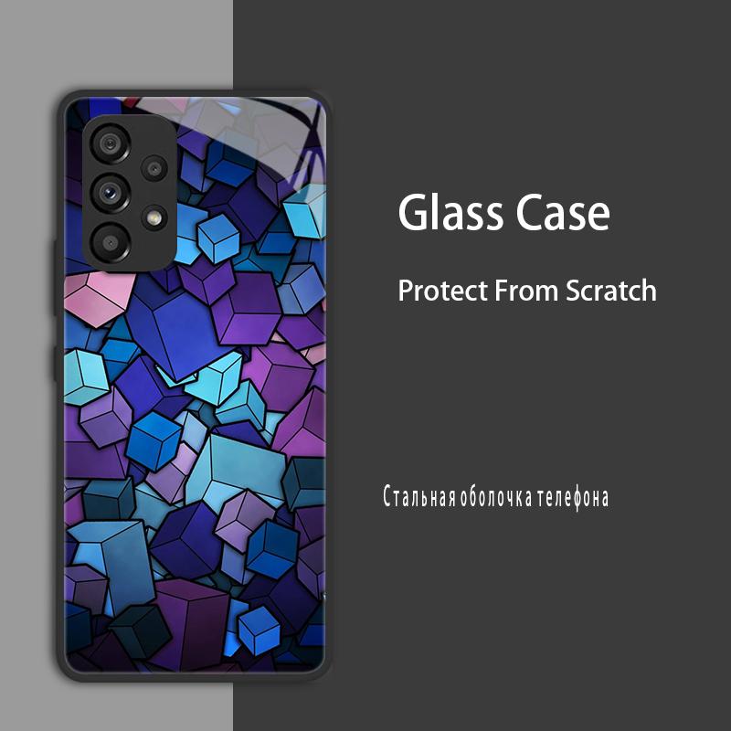 For Samsung Galaxy A52 A52S A53 Case Cover Tempered Glass Case Hard Coque Bumper For Samsung A33 A73 A13 A72 4G 5G Protect Case