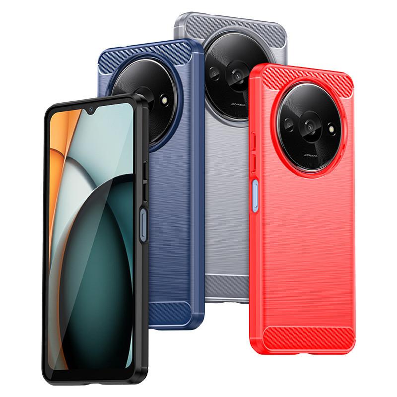 Redmi A3 Brushed Texture Carbon Fiber Mobile Phone Shell Protective Case