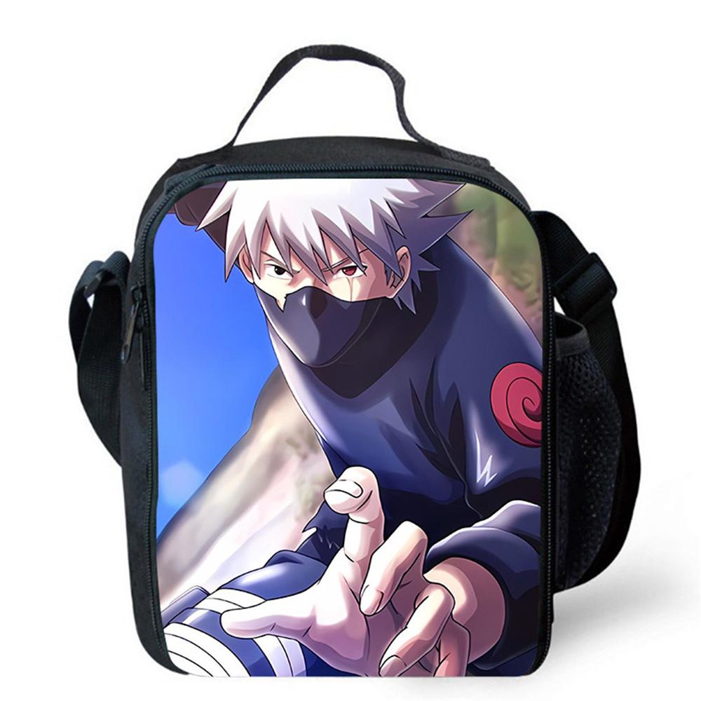 Cartoon NARUTO Insulated Cooler Lunch Bag Cute Portable Lightweight Picnic Bag for Boys & Girls Age 5-10 Kids Daily Food Bag