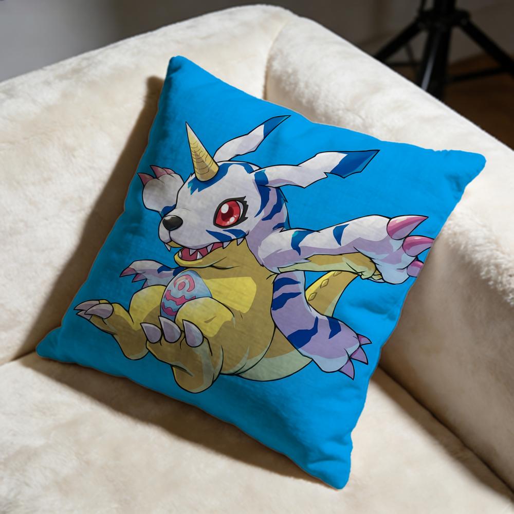 Popular DDigimoned Cushion Cover Soft Decorative Pillow Case Suitable for Bedroom Sofa Car Travel Use