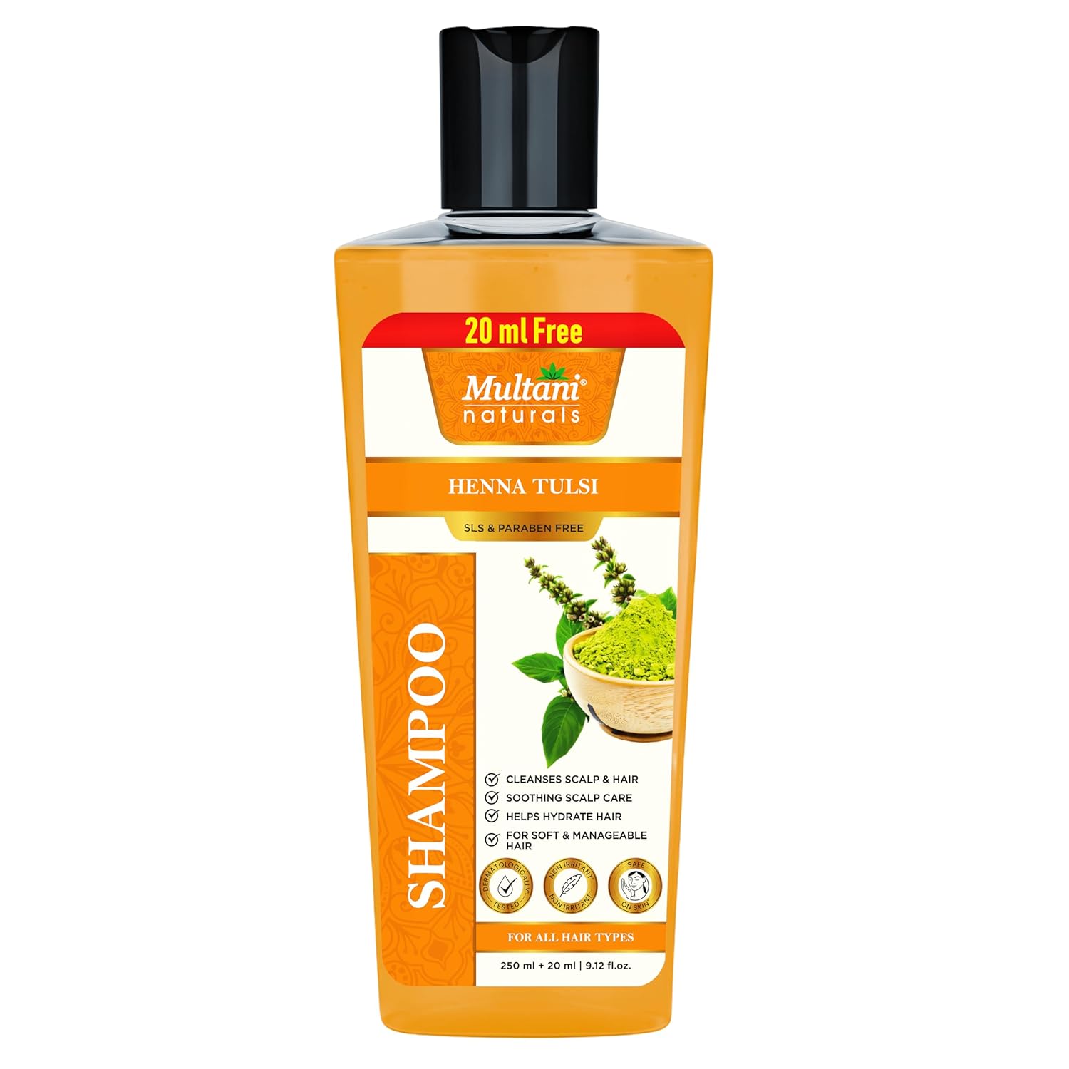 

Multani Naturals Henna & Tulsi Shampoo 270 ml Natural SLS Free Hair Care for Silky Soft Smooth Frizz Control Vegan