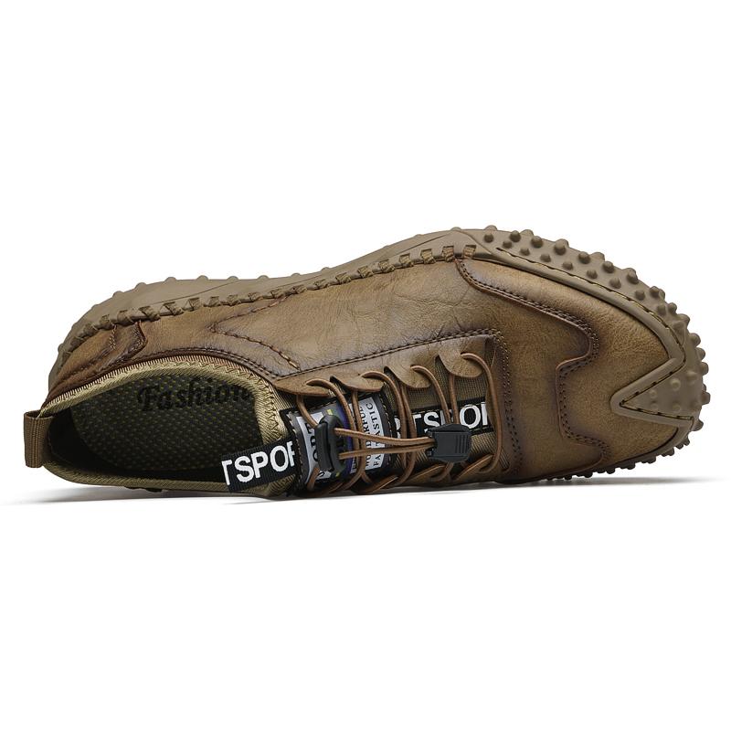 Mens Large Size Handmade Leather Comfy Soft Sock Ankle Boots Autumn Winter Men Boots Handmade Leather Shoe