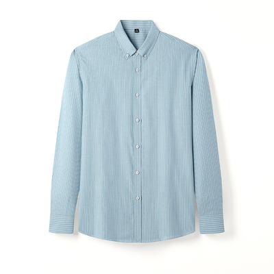Autumn New Cotton Long-sleeved Shirt Men's Slim Simple Work Shirt Men's Striped Trendy Business Inch Shirt