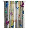 Color Butterfly Birch Forest Chiffon Sheer Curtains for Living Room Bedroom Home Decoration Window Voiles Tulle Curtain