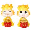2pcs Zodiac Dragon Ornaments Resin Chinese New Year Dragon Figurines Hand Painting Shaking Dragon St
