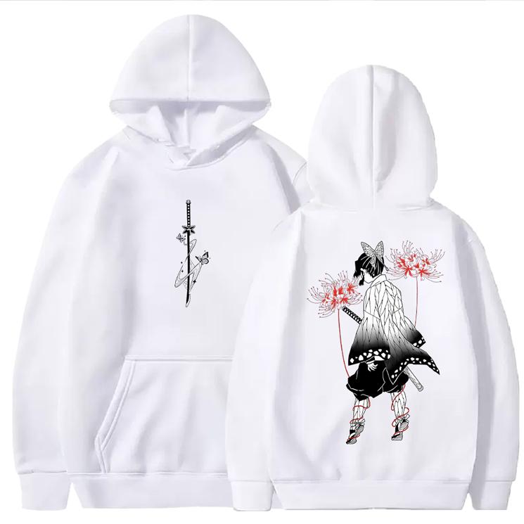 Kochou Shinobu Demon Slayer Hoodies Manga Graphic Sweatshirts Men Women Clothing Fall Winter Fleece Street Fashion Streetwear