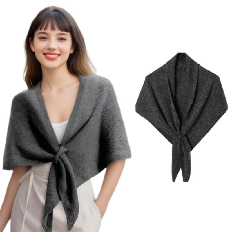 Damen Dreiecksschal aus Wollmischung - Gemütlich und warm für Herbst/Winter, ideal für klimatisierte Räume.