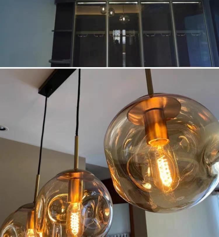 Modern Nordic Glass Pendant Light for Coffee Shop or Bedroom