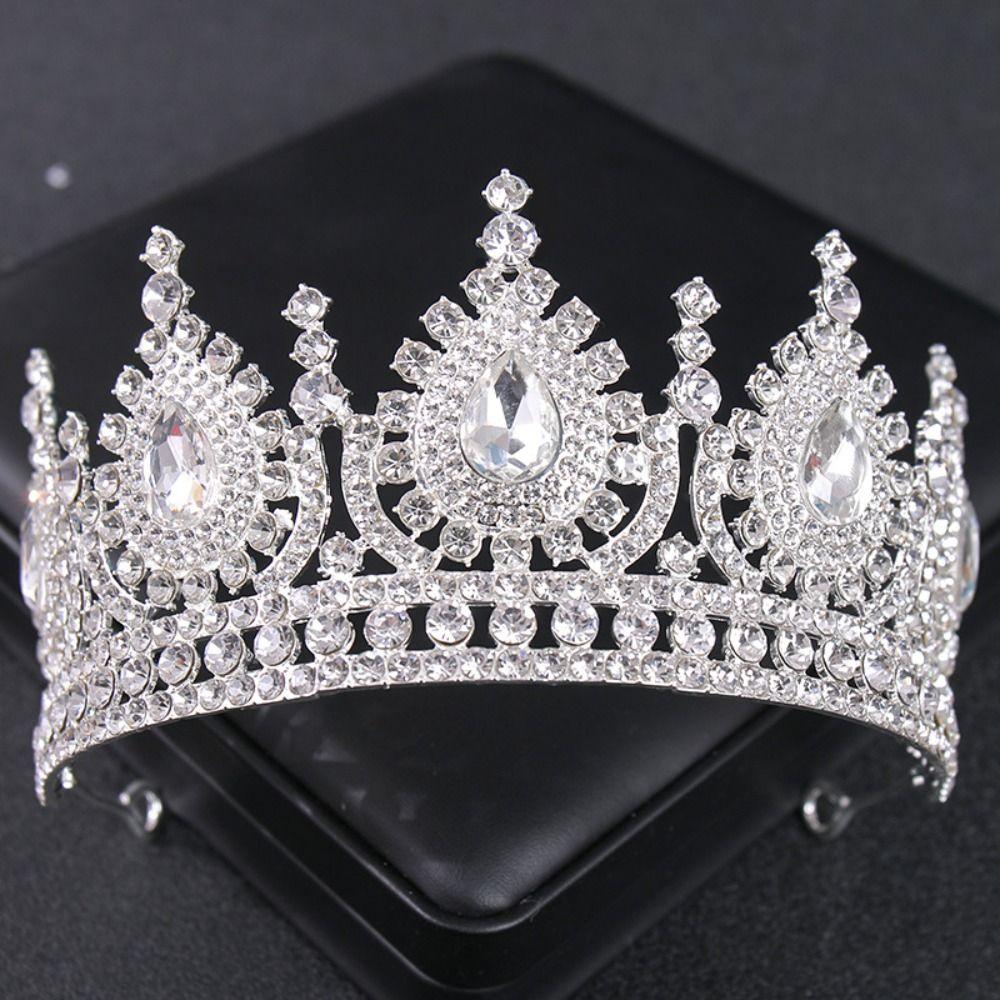 Elegant Crystal Crowns Luxury Bridal Tiara Hair Accessories Rhinestone Crown Costume Party
