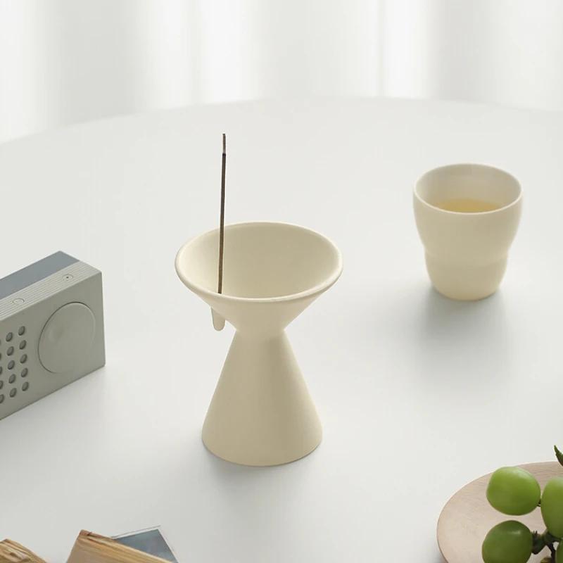 Cream Scented Incense Holder Minimalist Design Home Hotel Decor Aromatherapy Stand For Bedroom Living Room Zen Gift
