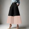 ZANZEA Women Casual High Waist Loose Patchwork Wide Leg Cropped Pants