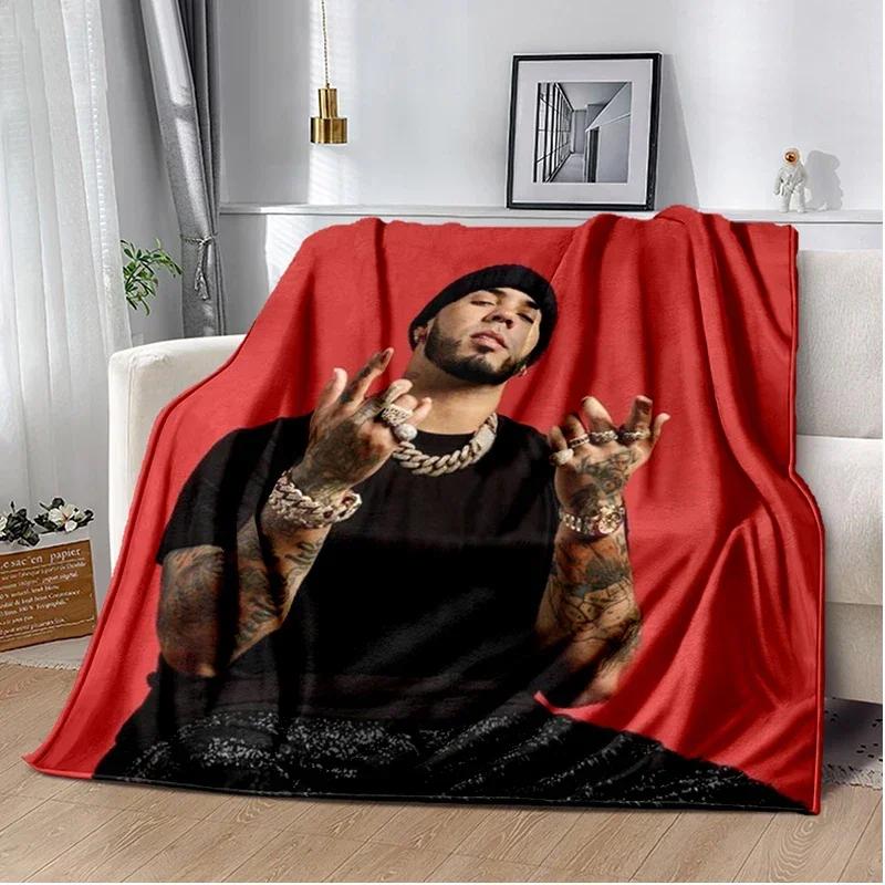 Anuel AA Rapper Hip Hop Singer Blanket Sofa Office Hiking Picnic Super Soft Quilt Fashion Flannel Throws Blanket birthday Gift