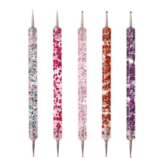 5Pcs/Set Nail Dotting Pen Double Head Sequins Handle Acrylic UV Gel Painting Drawing Manicure Art Dot Point Pen for Beauty