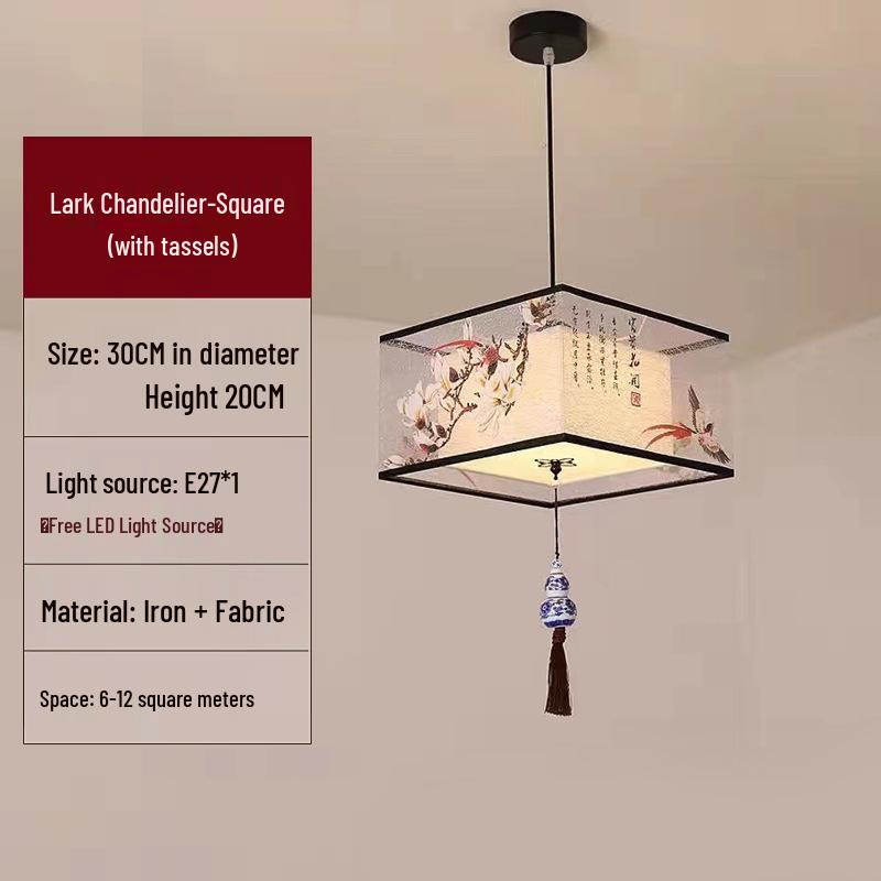 LED Ceiling Light for Balcony, Hallway, or Bedroom - New Chinese Style Small Pendant Light