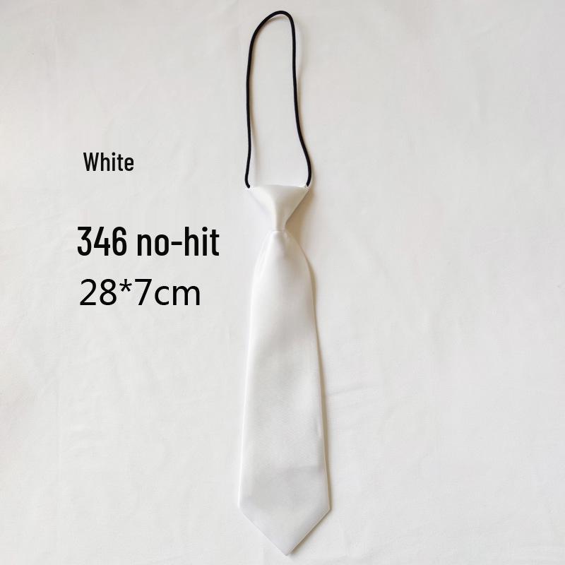 Solid Color Short Pullover with Cute Tie for Women & Children - Casual Uniform Accessory