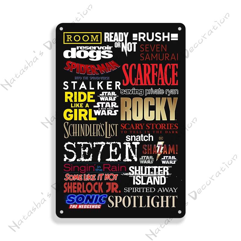 Classic Movie Poster Se7en Metal Sign Wall Plate Retro Decorative Sign Home Bar Club Cafe Cinema Wall Decor Vintage Metal Plaque