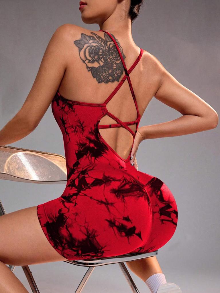 Elegant Cross-Back Quick-Dry Yoga Jumpsuit - High-End Summer Sportswear