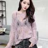 Hollow Korean Edition Sweater for Women Loose and Versatile Thin Outer Knitted Top