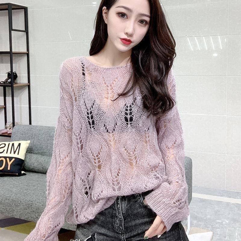 Hollow Korean Edition Sweater for Women Loose and Versatile Thin Outer Knitted Top