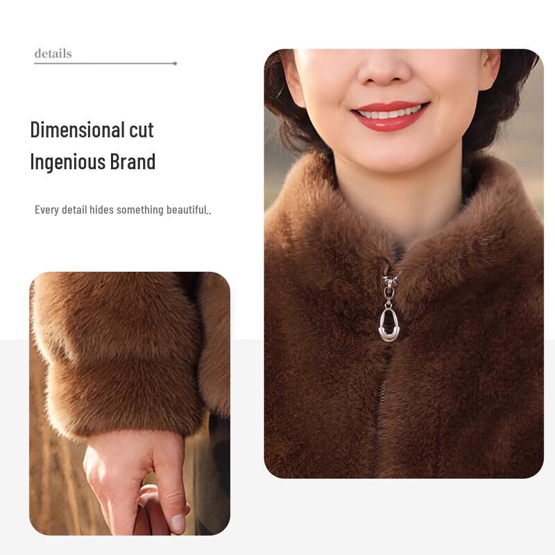 Women's Elegant Faux Mink Fur Winter Coat
