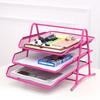 Office Supplies Wire Mesh Metal Three-layer File Rack File Tray Organizer File Tray Data Rack Drawer Type