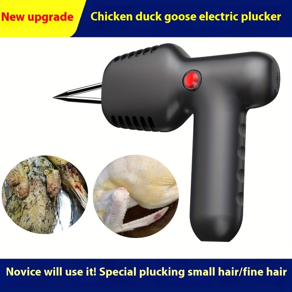 Elektrisch betriebene Geflügelrupfmaschine, Kabelloser Betrieb, Tragbar, Schwerlastausführung mit ergonomischem Griff, Leistungsstarker Motor für Huhn, Ente, Gans