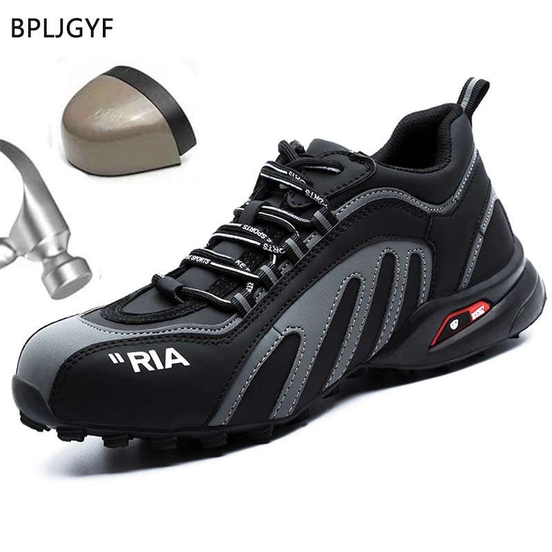 

Men Work Safety Anti-puncture Working Sneakers Male Indestructible Work Shoes Men Boots Lightweight Men Shoes Safety Boots 46