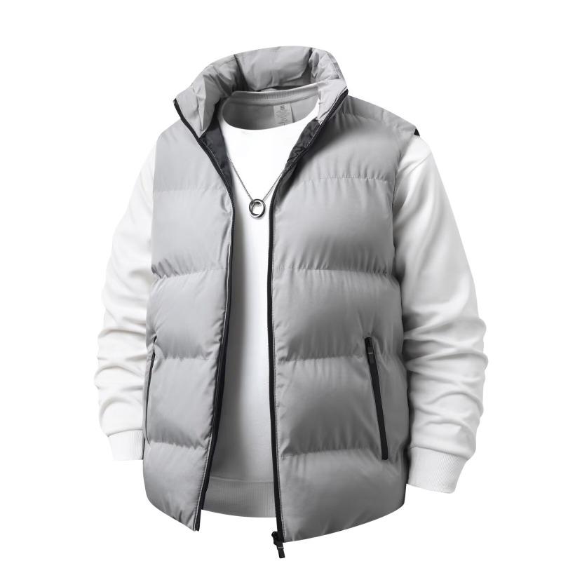 Autumn and winter simple vest men's velvet solid color warm jacket men's versatile loose fashion vest men