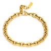 European-American Trend 18K Gold Plated Titanium Steel Cuban Chain Bracelet - Non-fading, Thick Design