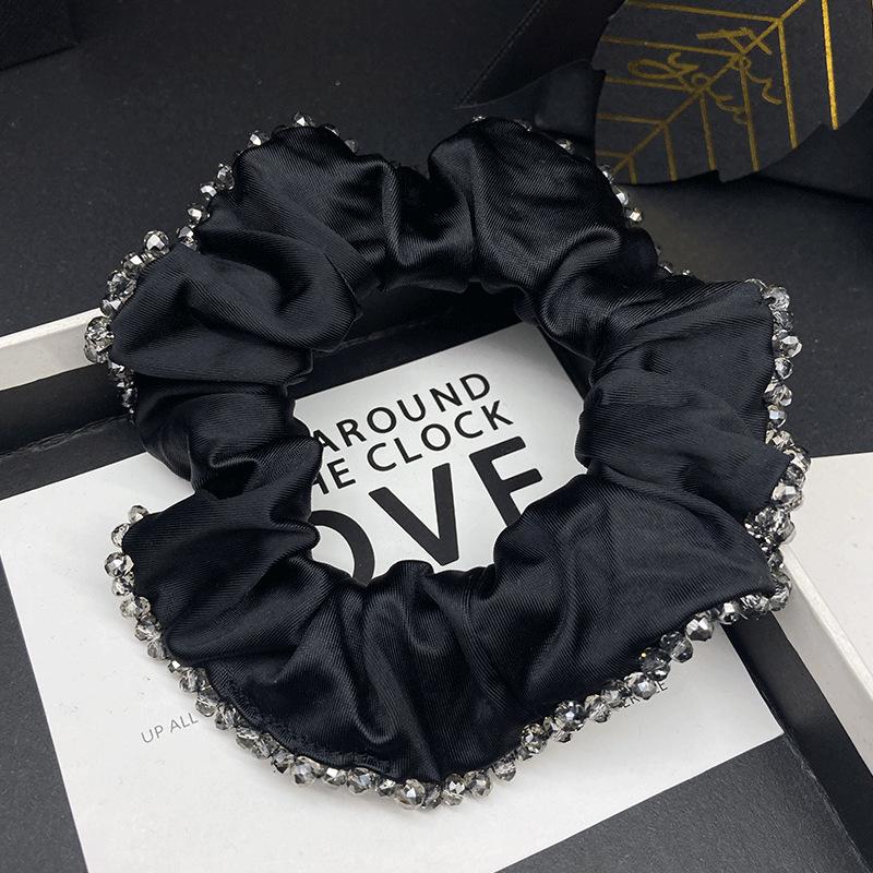 Luxury Crystal Satin Hair Tie for Women - Retro Light Ponytail Accessory